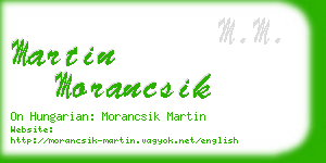 martin morancsik business card